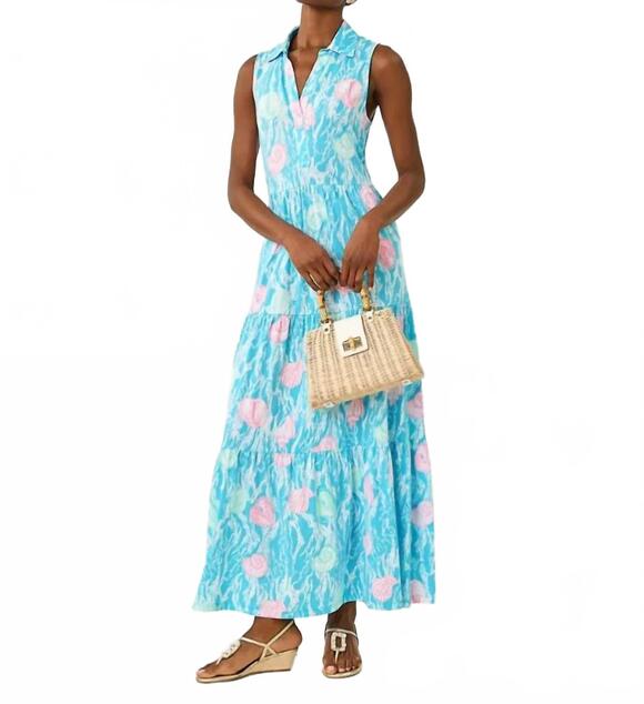 LILLY PULITZER Dresses & Skirts - NEW LILLY PULITZER riegan maxi dress in capri blue shelden